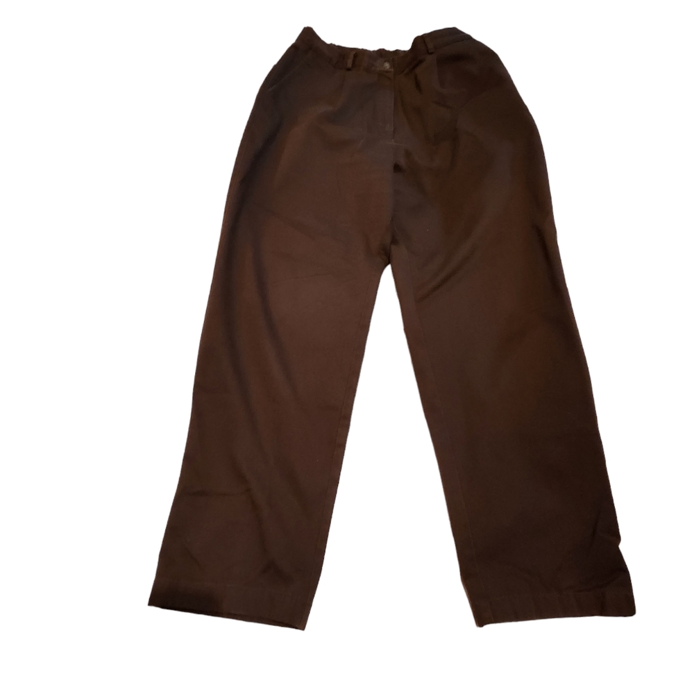 Vintage L.L. Bean Women's Brown High Elastic Button Waist Pants Size 14 G13